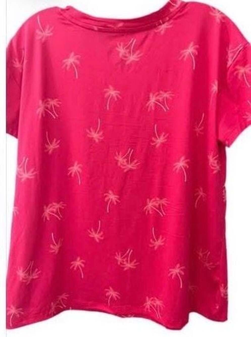 Joyspun Women's Short Sleeve Palm Tree Print Sleep Shirt